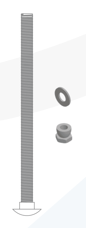 M8X120MM MUSHROOM HEAD BOLT, NUT & WASHER